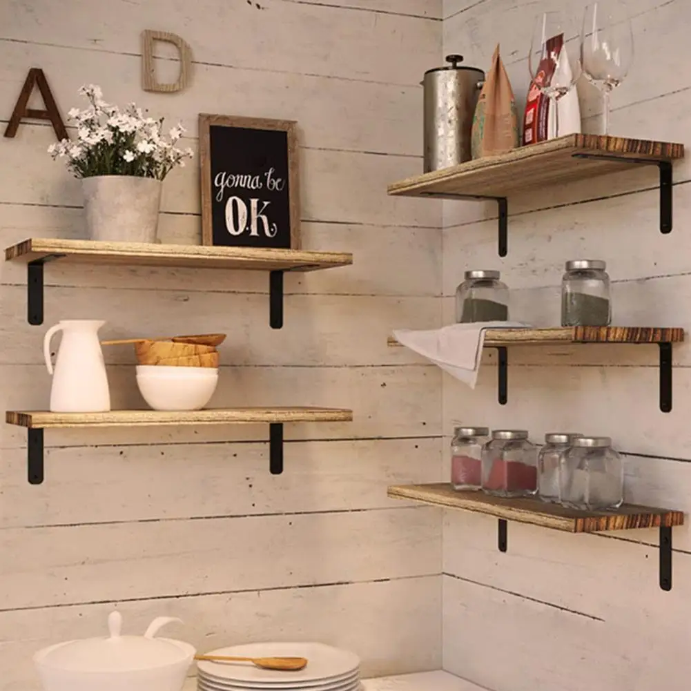 Supporto Di Stoccaggio Scaffali Galleggianti In Legno In Stile Rustico Installazione Semplice Display Per Piante Scaffali Per Libri A Parete Display P