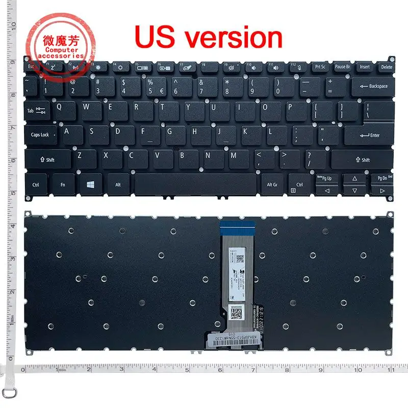 Teclado para Notebook dos Eua para Acer Spin Series Laptop Inglês N19w3 Sp31351n-51rp N20w1 Sp513-55n Novo