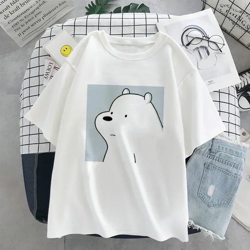 

2023 Мужская и женская футболка kawaii little bear с принтом, футболка с коротким рукавом, летняя футболка в стиле Харадзюку с японским аниме, мультяшный рисунок, европейский размер