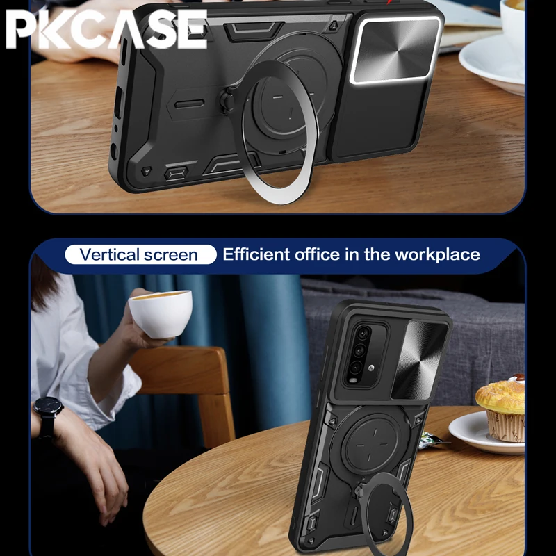 Magnetic Shockproof Smartphone Case with Lens Push Window Cover