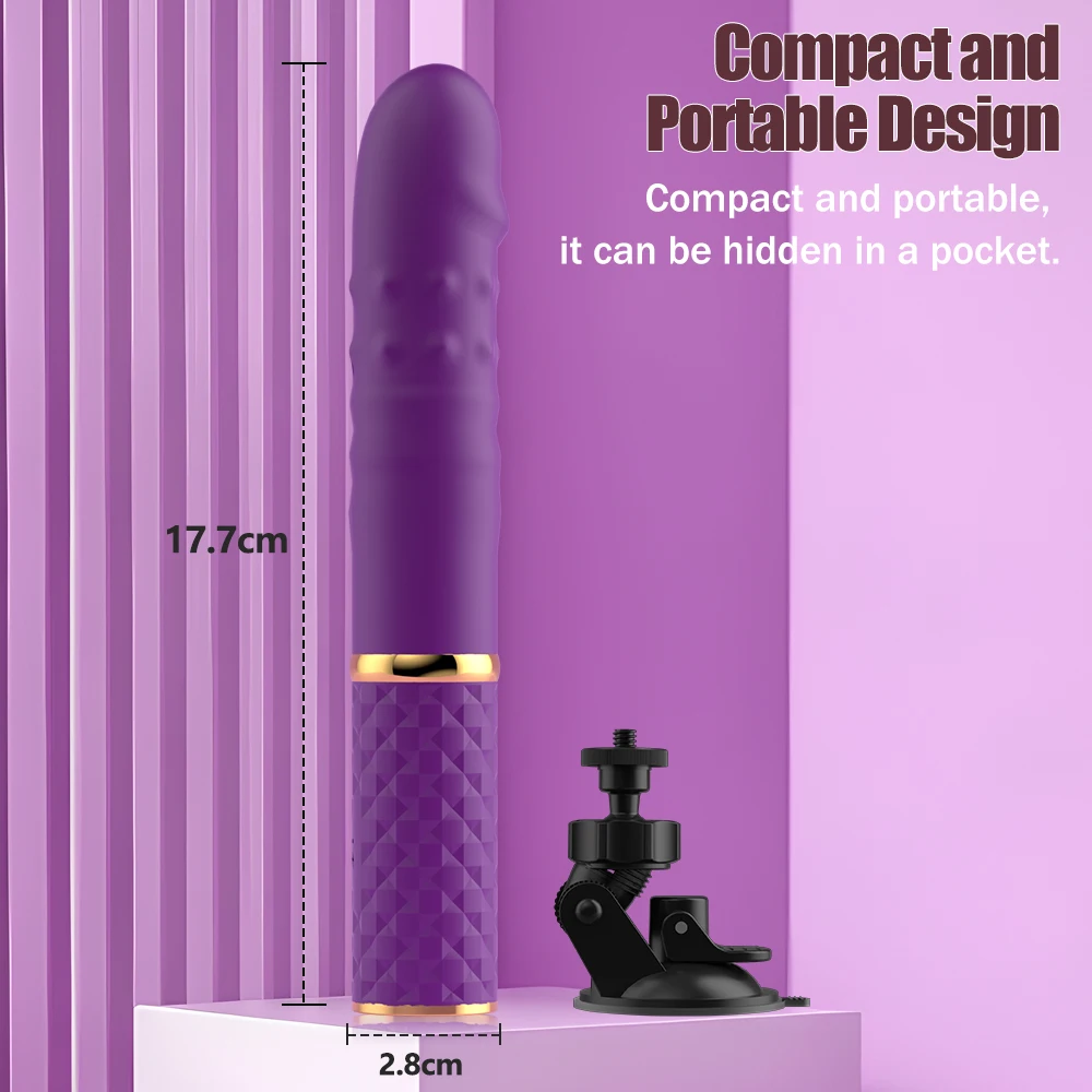 Rabbit Vibrator Telescopic G-spot Massager With Suction Cup_voghion.com