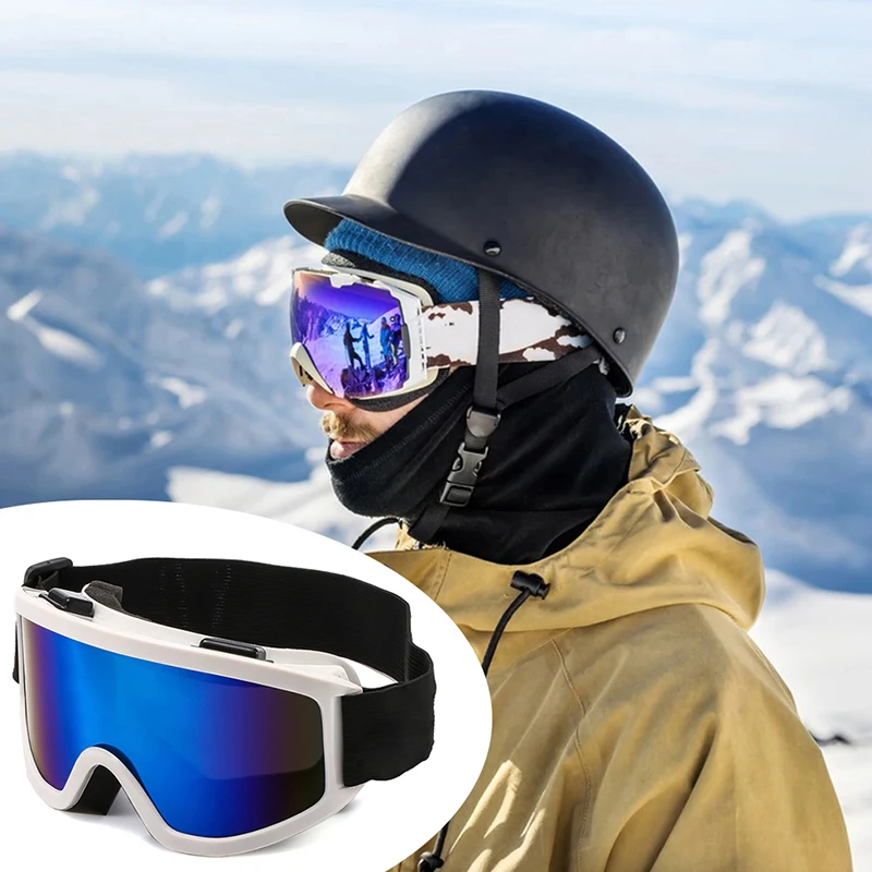 Large Frame Ski Goggle with Colorful Lens Anti-Collision Anti-Glare Motorcycle Goggle Outdoor Sport Snow Snowboard Skiing Goggle