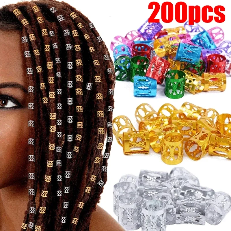 100pcs Hair Beads For Braids Woman Man Adjustable Hair Braid Rings Cuff  Clips Mixed Beads Dreadlock Hair Decoration Accessories - Hair Clip -  AliExpress