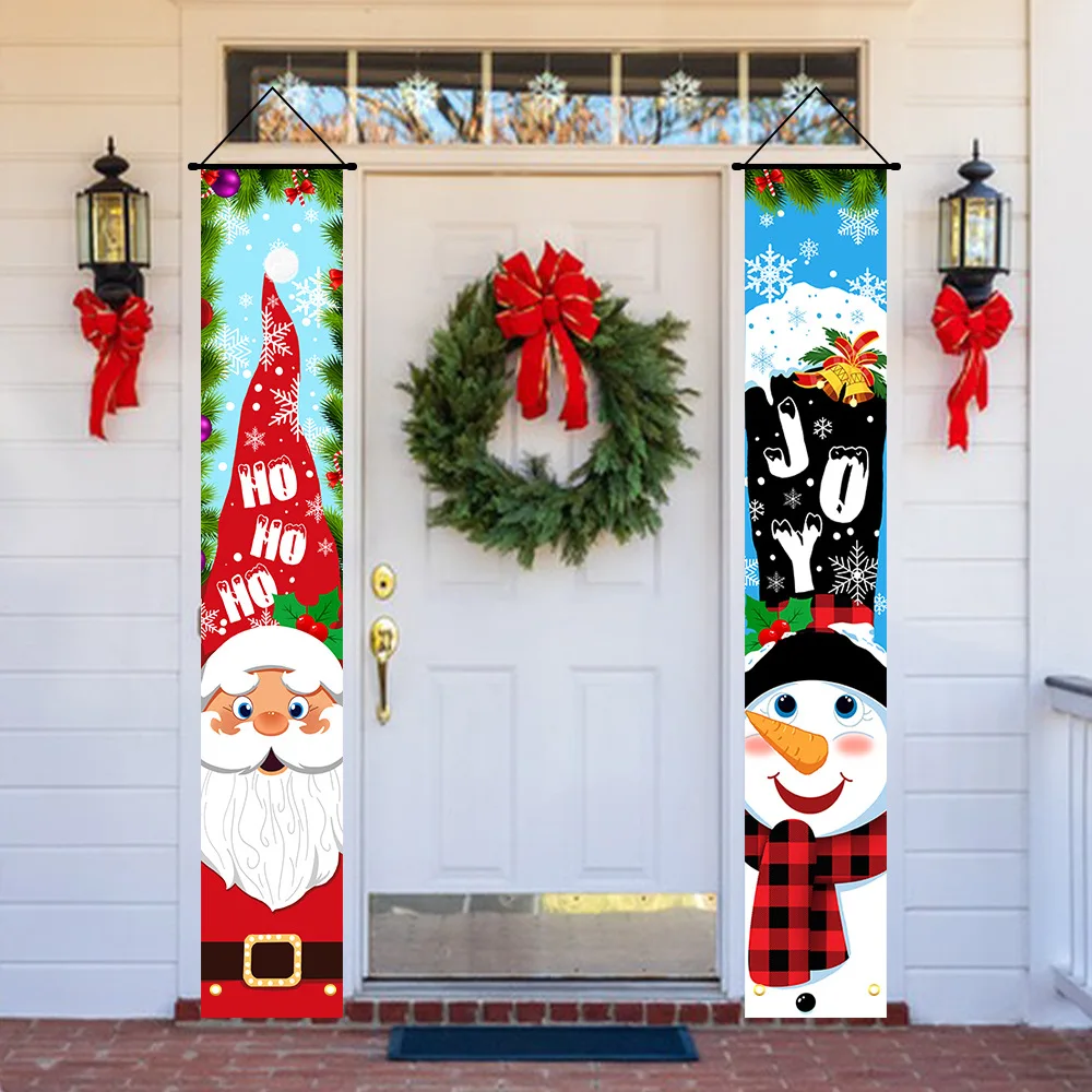 Santa Claus Hanging Cloth Holiday Atmosphere Decoration Hanging Flag, Christmas Banner, Christmas Decoration, for Home Parties