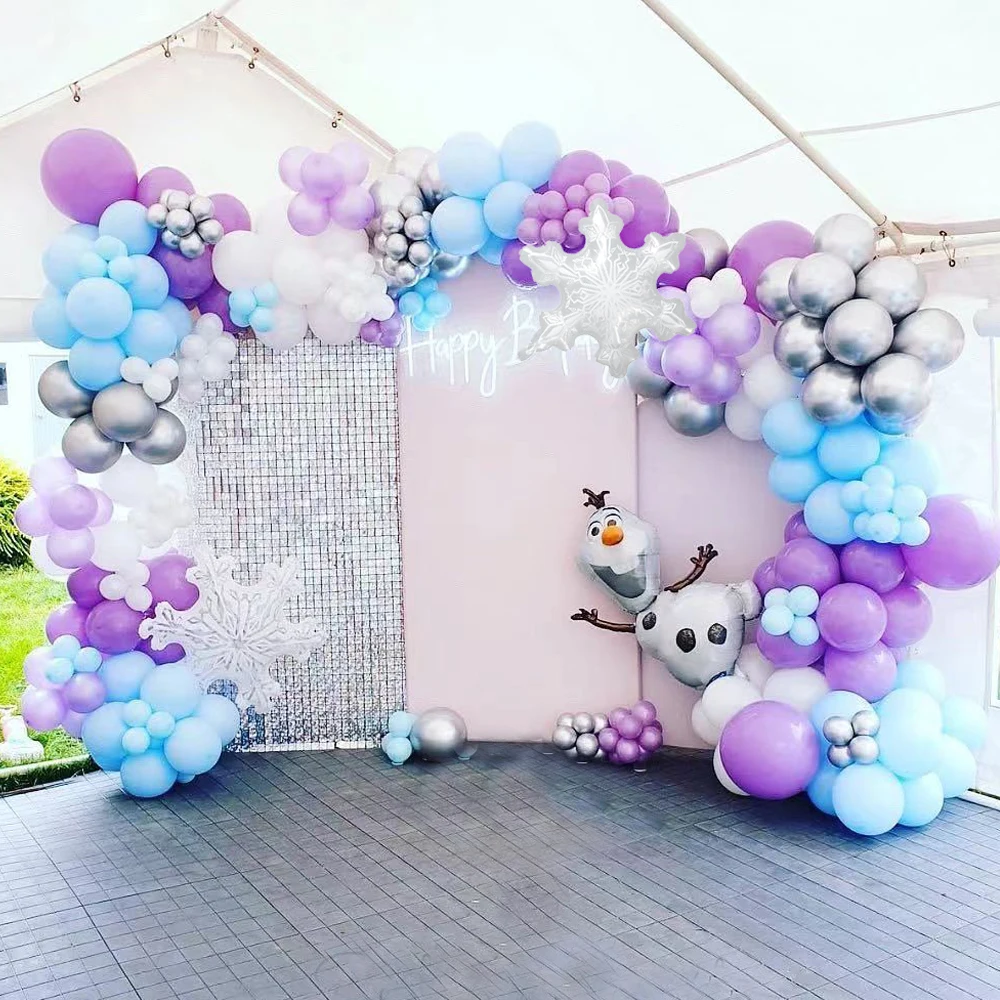 

104pcs Disney Olaf Balloon Arch Garland Kit Large Snowflake Foil Balloons Kids Birthday Party Decorations Baby Shower Supplies
