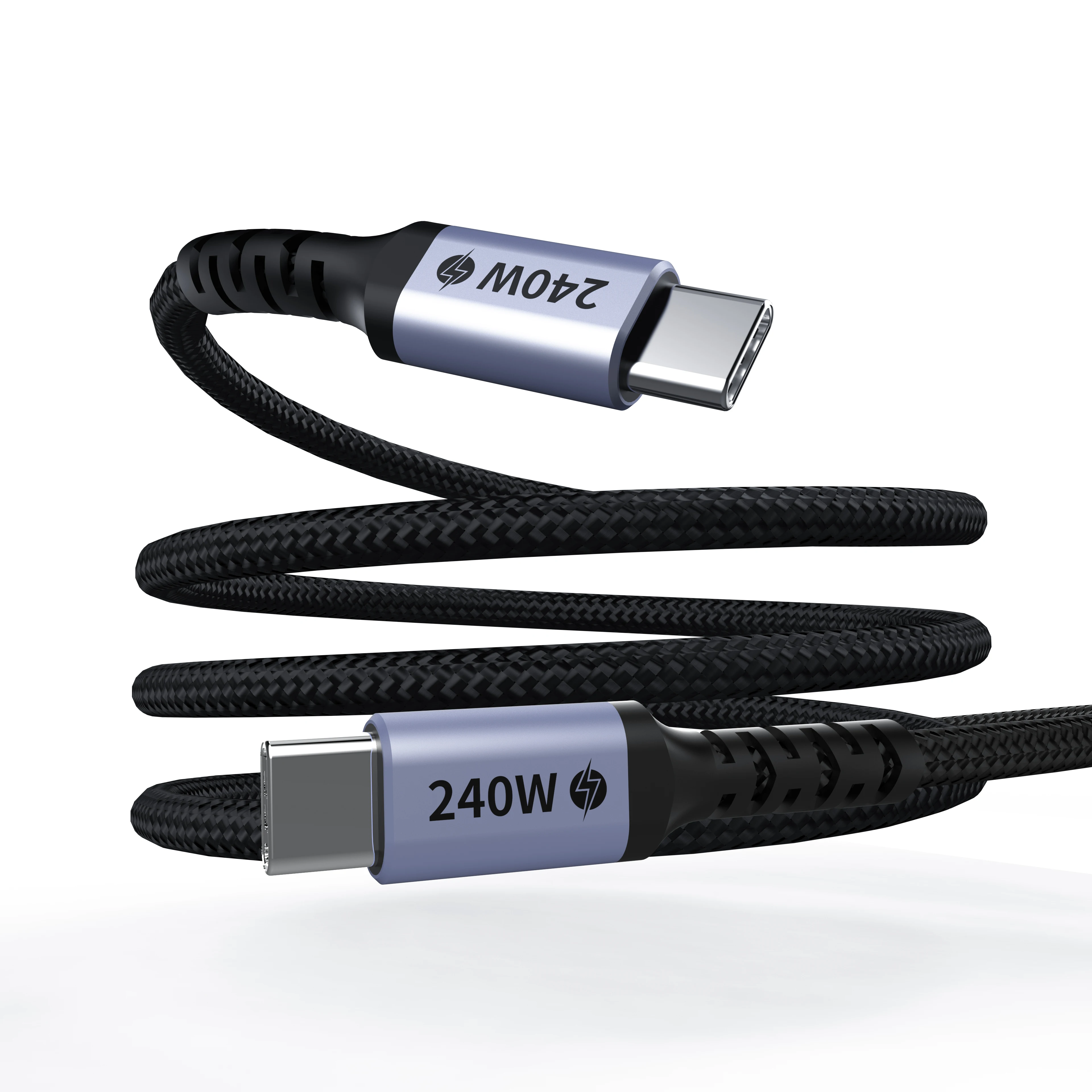 240W Cable USB C Vers USB C 50CM+15CM 5A PD 3.0 QC 4.0 Cable