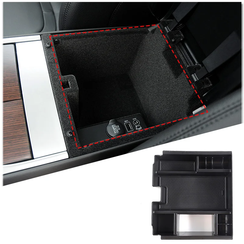 

Черный Автомобильный центральный подлокотник из АБС-пластика, контейнер для хранения, органайзер, лоток для Jaguar XF 2008 2009-2015, аксессуары для автомобильного интерьера