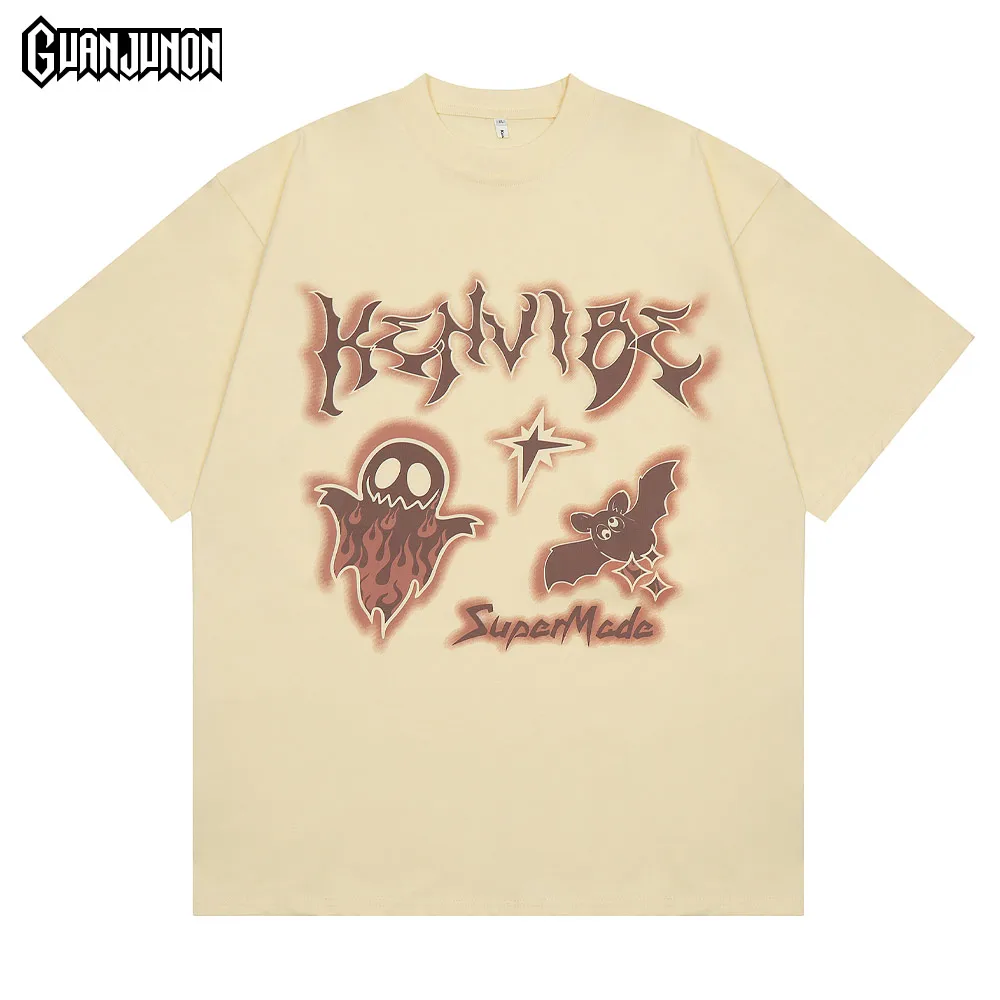 

T Shirt for Men Short Sleeve Oversized T-shirt Print Letter Cotton Tee Sports Men's Clothing Y2k Top Women Camisetas Streetwear