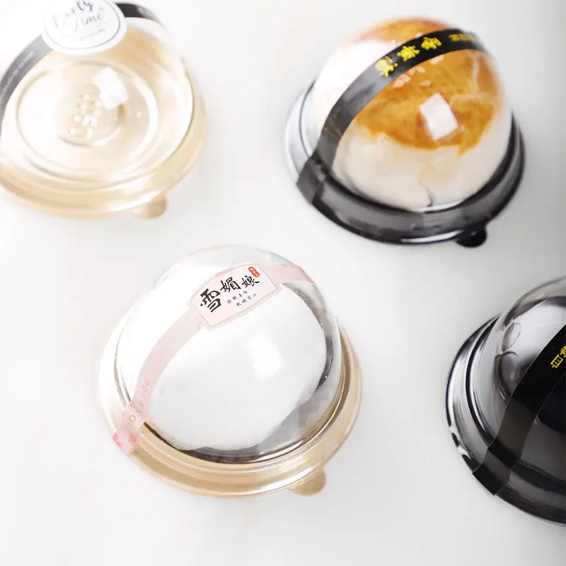 50pcs Mini Transparent Cake Box Container Transparent Cupcake Dome Pastry Baking Packaging Boxes Wedding Party Supplies Gifts