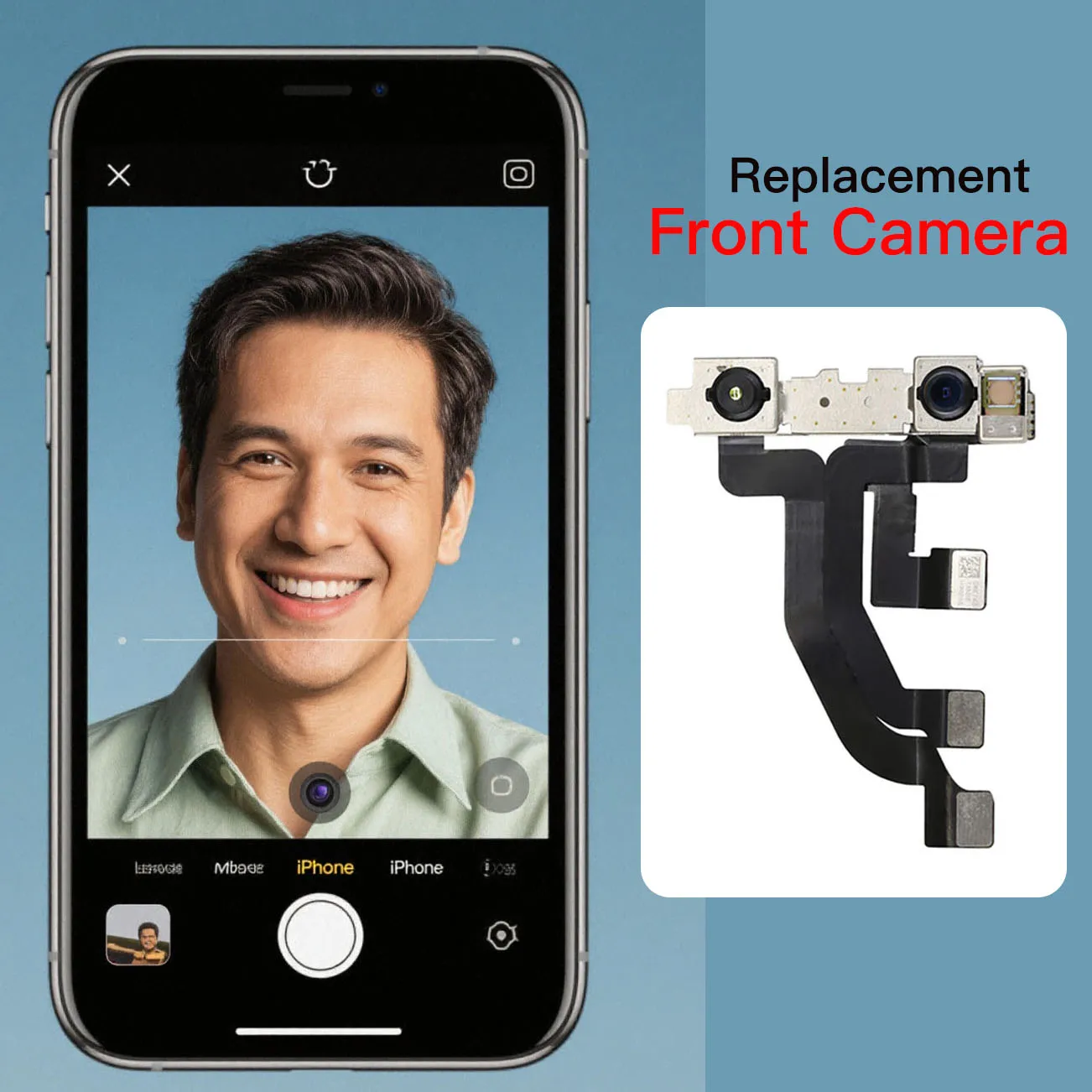 Front Camera Flex Cable For iPhone X XR XS Max Replacement With Screen ...