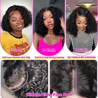 Perruque sans colle, bouclée crépue, avec dentelle frontale, en cheveux humains, prête à porter, effet mouillé et ondulé, perruque Water Wave en cheveux humains pour femmes 5