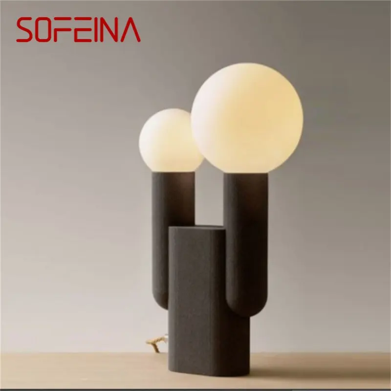 

SOFEINA Nordic Creative Grey Table Lamp Contemporary Design Desk Lighting for Home Bedside Decoration