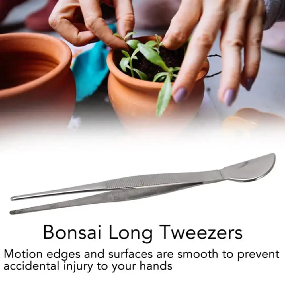 2 In 1 Stainless Steel Bonsai Tools Root Rake Tweezers For Bonsai Planter Rake Ergonomic Handle Tweezers Gardening Tool