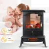 Electric Fireplace Heater with Remote, 22.4" Freestanding Portable Infrared Fireplace Heater Stove with 3-Sides Realistic Flame 3