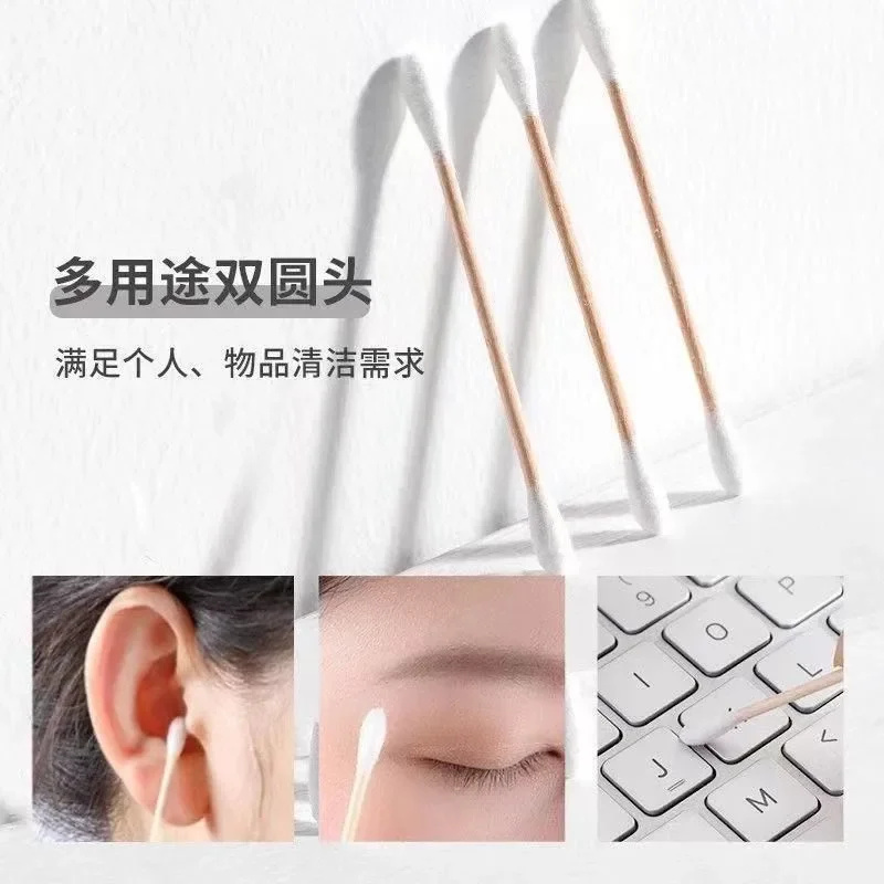 300/500/1000pcs Double Head Cotton Swab Women Makeup Cotton Buds Tip for Wood Sticks Nose Ears Cleaning Health Care Tools 5