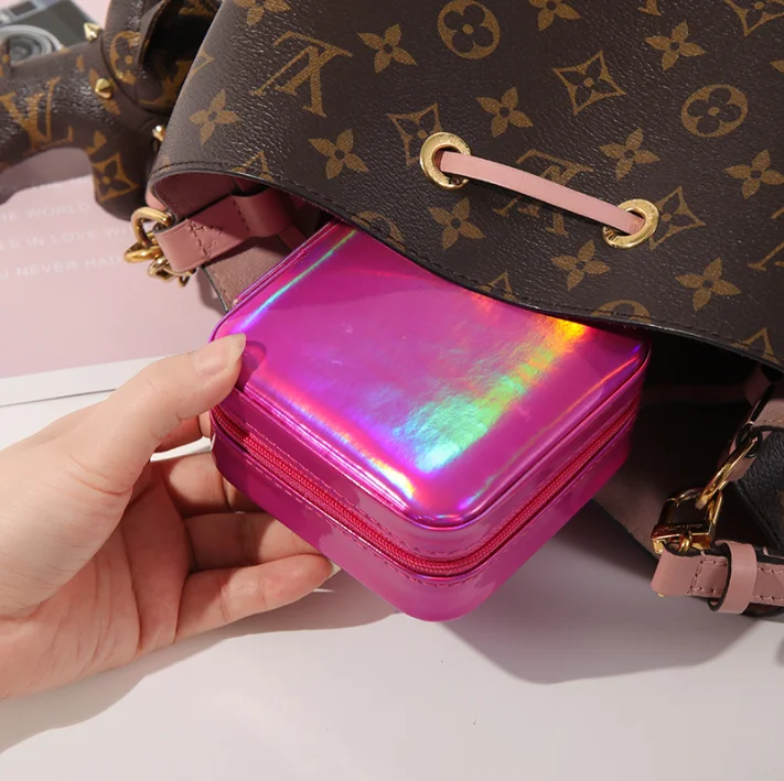 Mini Jewelry Storage Box Portable Home Travel Earrings Necklace Storage Case for Women Ring Organizer PU Leather Display Case