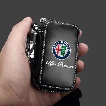 Portachiavi per auto Portafoglio Portachiavi con cerniera Borsa per Alfa Romeo STELVIO Giulia 159 Giulietta 147 Mito 156 MTO Sportiva Accessori auto