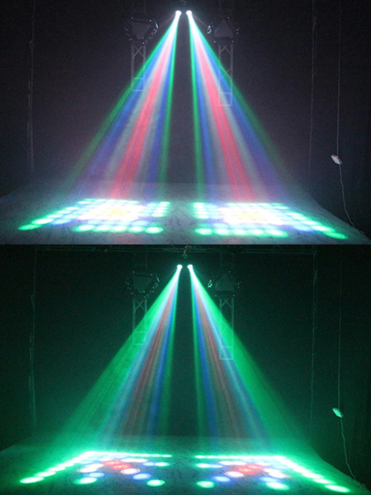 DJ Double Head Airship Light 128LEDs RGBW Patterns Stage Effects Lighting Auto/Sound Actived Disco Home Club Dance Party Lights led light disco light led stage light mini led stage light