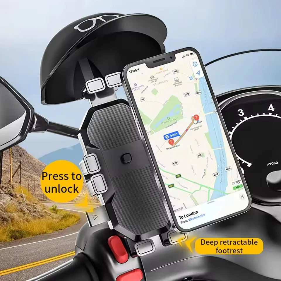 Waterproof Motorcycle Phone Holder Umbrella Sunshade