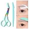 Heallor Eyebrow Trimming Knife Safe Anti-scratch Scissors Eyebrow Shaving Tool for Men and Women Beginner Beauty Tool Set Eyebro 1