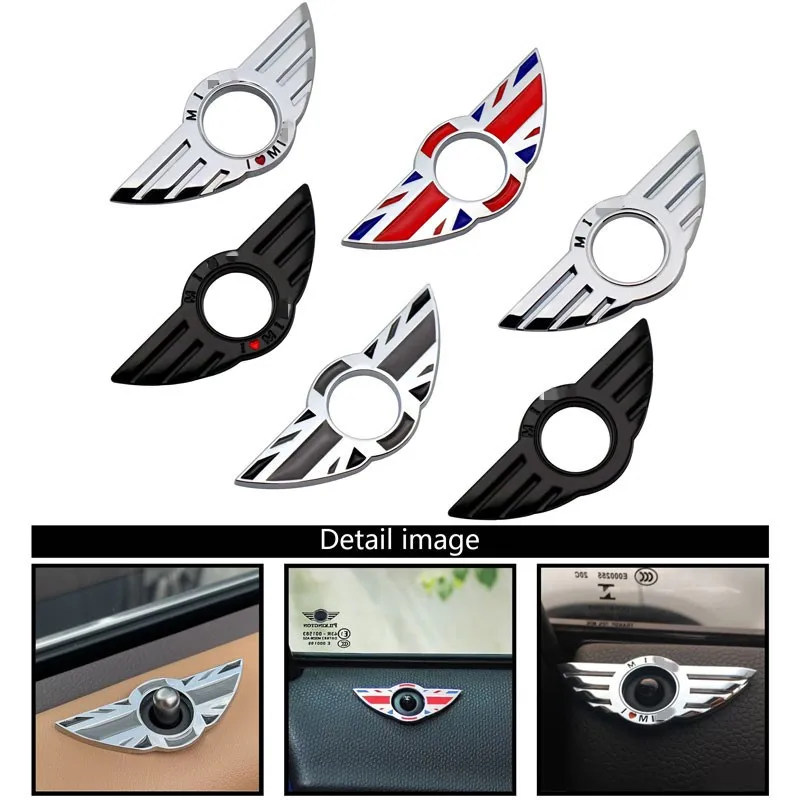 

For Mini F55 F54 F57 R50 R53 R56 R60 R57 Cooper Delicate Door Pin Lock Wing Emblem Badge Stickers Car Door Metal sticker
