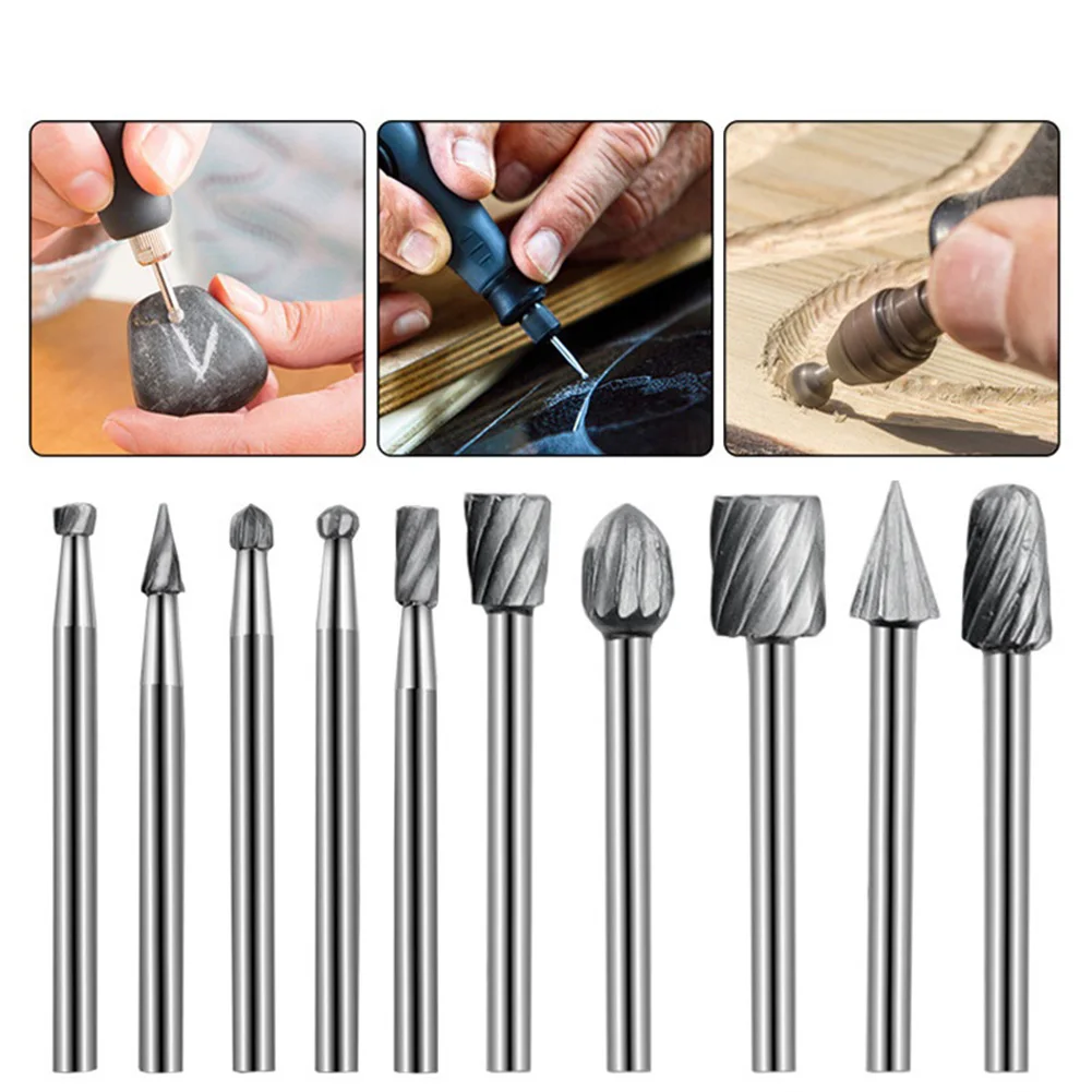 Carving Tools HSS Router Burrs Model Making Soft Materials Processing Suitable For Rotary Tools Various Job Applications