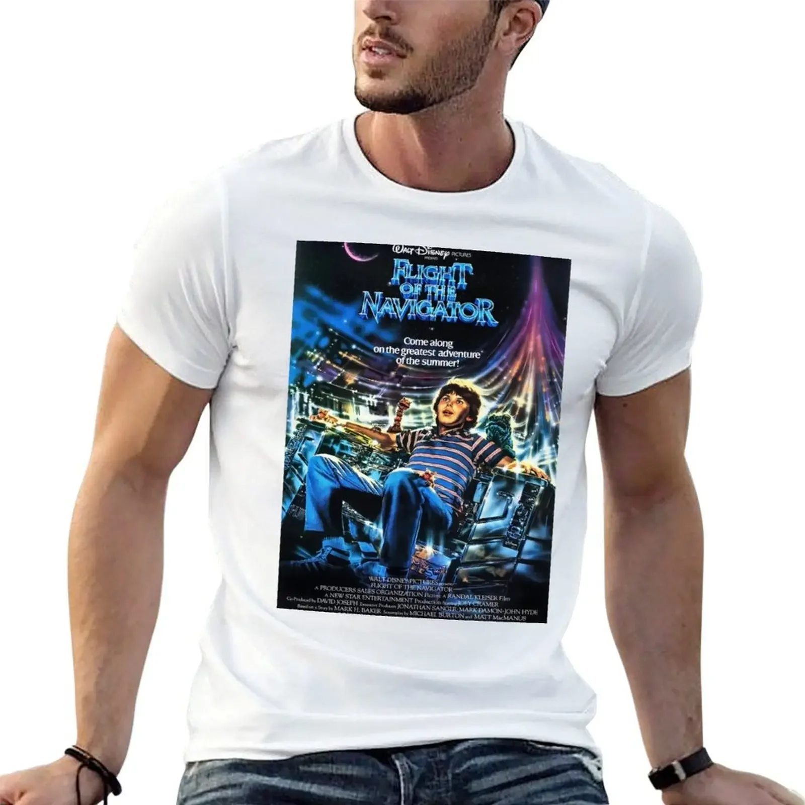

Flight of the Navigator 1980's Movie T-shirt sports fans Blouse mens t shirts casual stylish