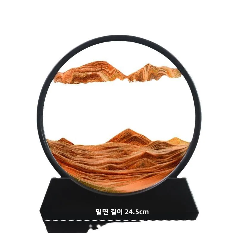 3D 다이나믹 모래시계 원형 데스크탑 장식품 홈데코 거실 테이블 장식 남녀공용 선물