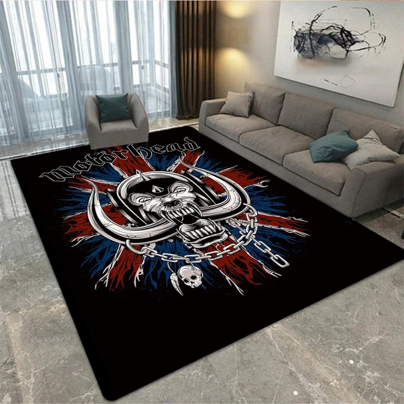 

M-MotorHead Band Printed Carpet Living Room Bedroom Fashionable and Beautiful Anti slip Carpet Photography Props Birthday Gift