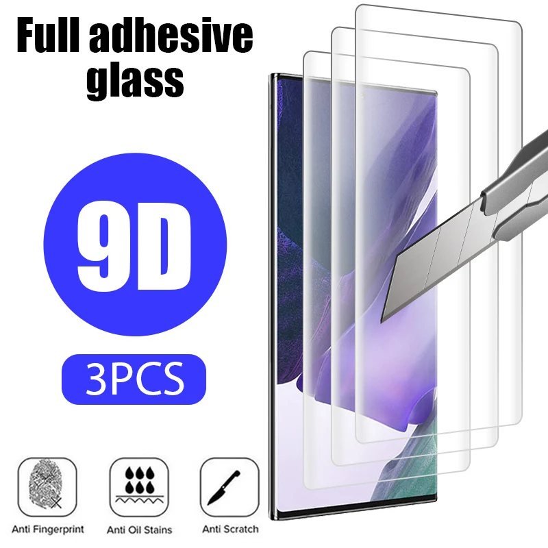 3Pcs Curved Tempered Glass For Samsung S23 S22 S21 S20 Ultra Plus S10 S9 Screen Protector For Samsun…