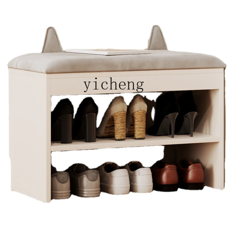 

Tqh Shoe Changing Stool Door Home Shoe Cabinet Integrated Home Can Sit Cream Style