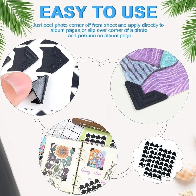 24-120PCS Corner Stickers DIY Vintage Corner Kraft Paper Stickers Scrapbook Self-Adhesive Photo Album accessories Sticker corner stickers