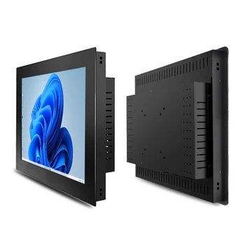 10 12 15 Inch industrial all in one pc computer with resistive touch screen panel pc built-in wifi rs232 com win10 pro 1024*768