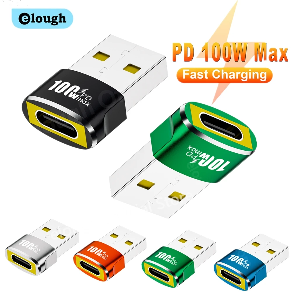 USB To Type C OTG Adapter USB C Female to A Male Converter 100W Fast Charging Adaptador 2.0 for PC Samsung Xiaomi