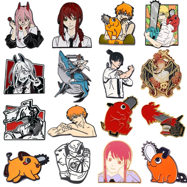 Em promoção! Motosserra Homem Anime Japonês Esmalte Pin Mulheres Broche De  Lapela Pinos Para Mochila Legal Mangá Emblemas Decorativos Acessórios De  Jóias