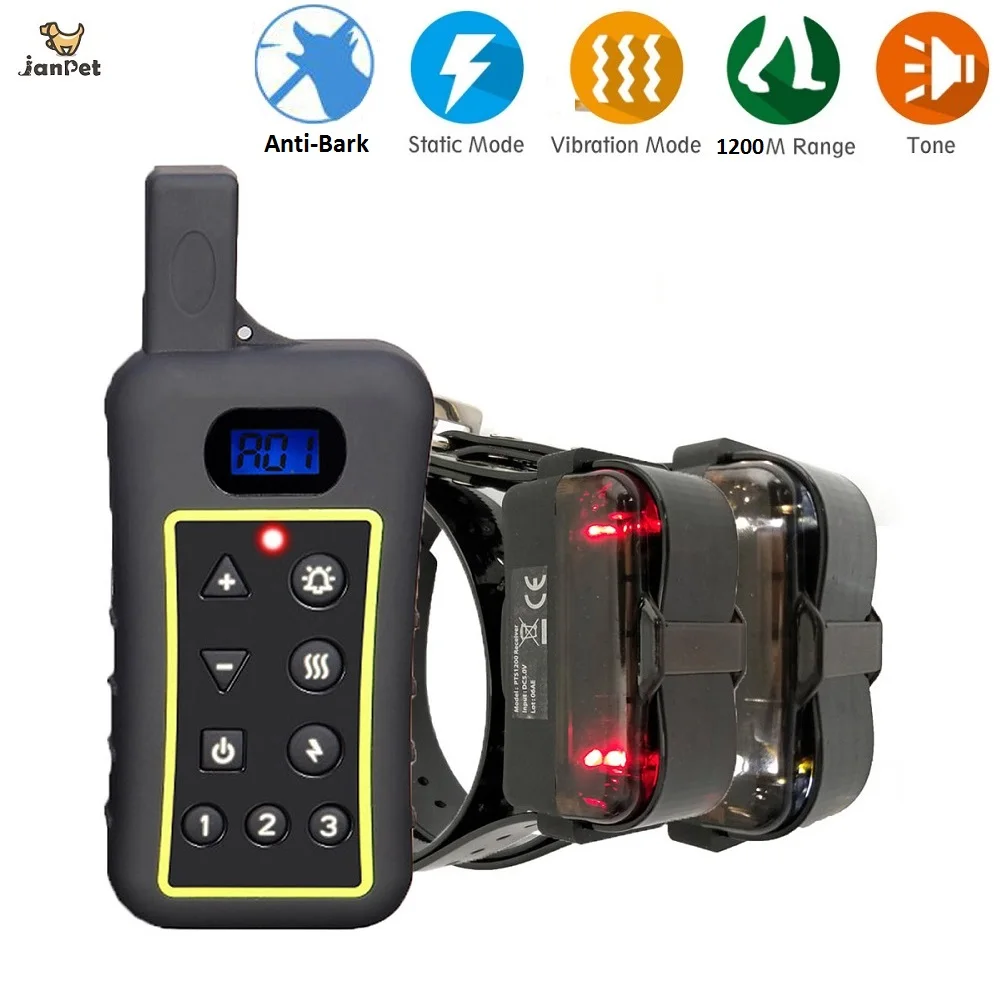 JANPET E COLLAR RECHARGEABLE 1200meters REMOTE SHOCK COLLAR WATERPROOF
