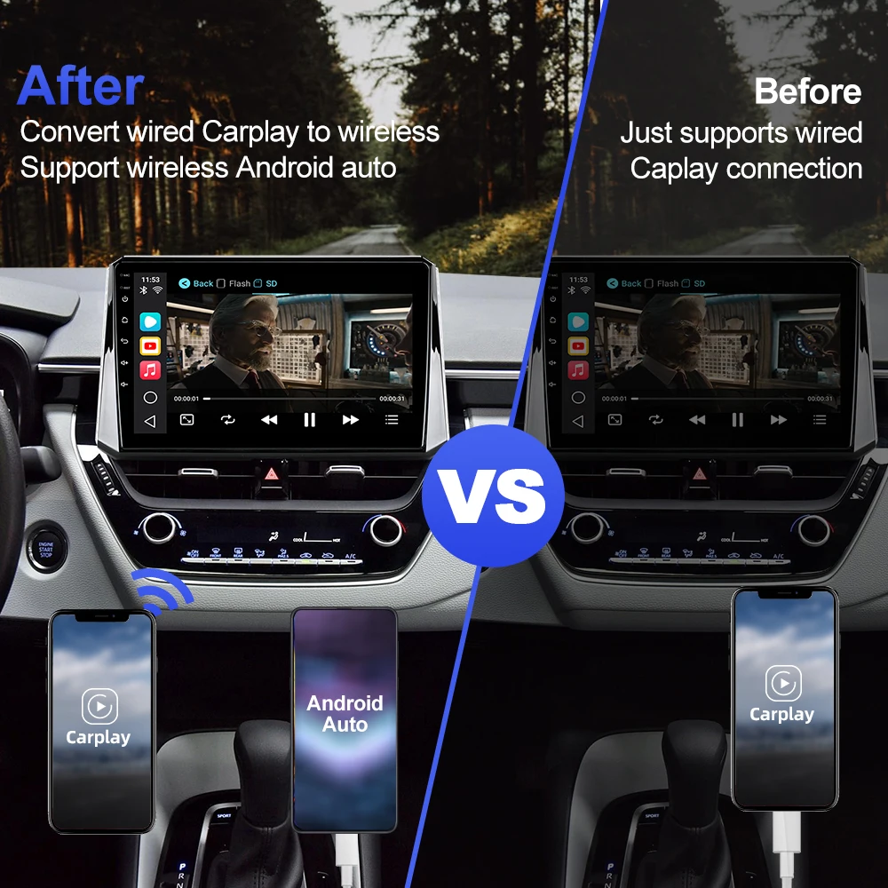 BQCC ڵ Ƽ̵ Ʈ ڽ Carplay Ai ڽ ÷̾ 4G 64G ȵ̵ 10 ڵ  ׺̼  ٰ ƿ  Ÿ  