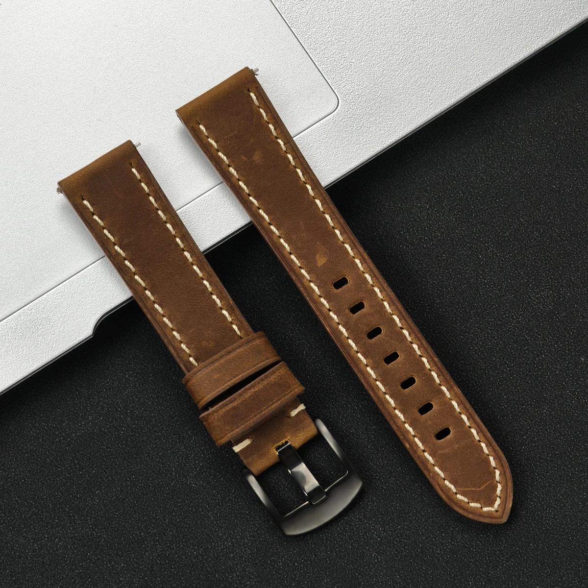 Luxury Leather Watch Strap - Premium Soft Band Replacement, 20mm/22mm