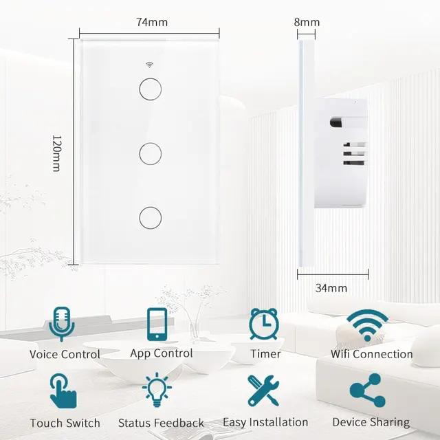 Upgrade your home lighting with the Tuya WiFi Smart Light Switch and enjoy the convenience and intelligence it brings to your daily life.