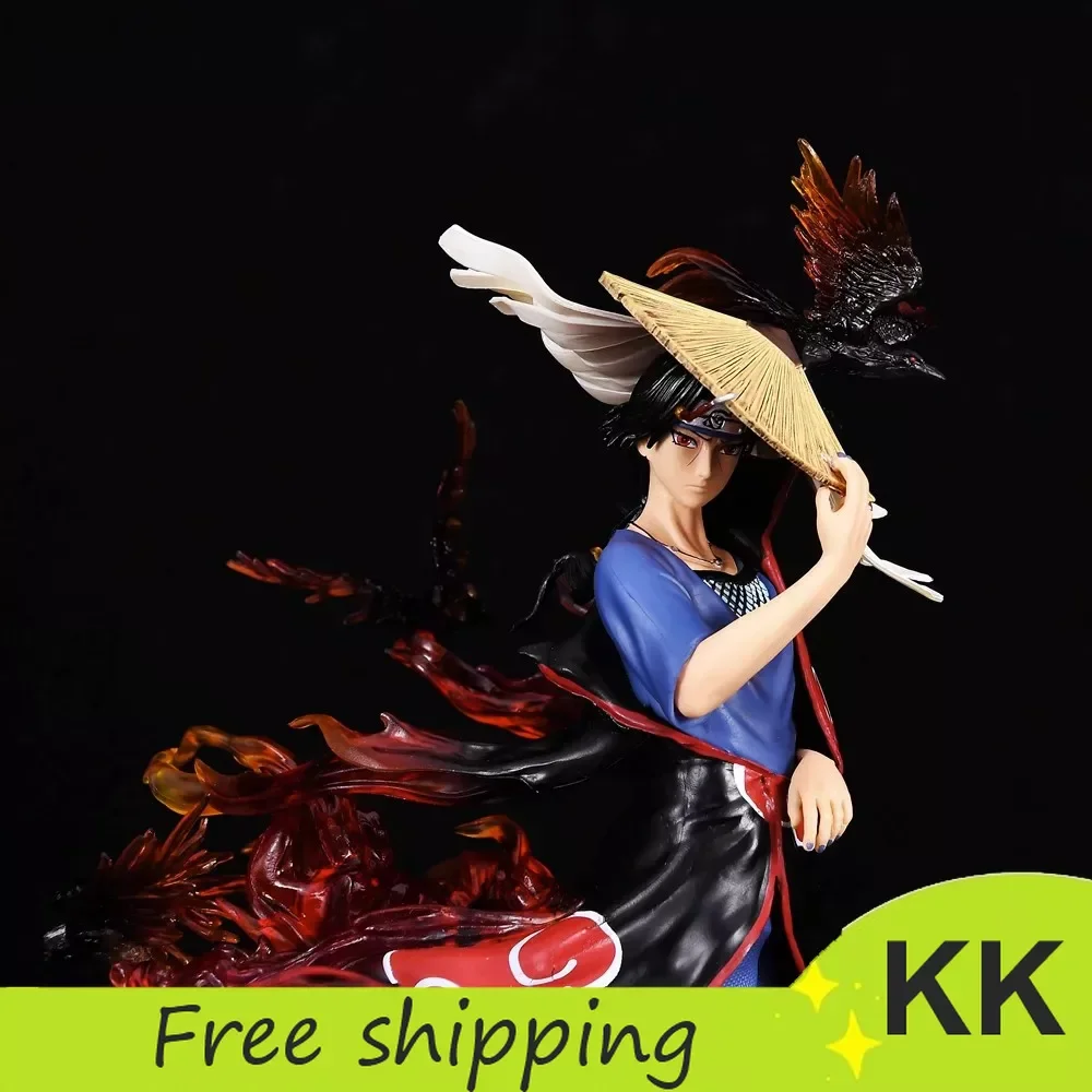 

30cm Naruto Anime Figure Eye Can Emit Light Crow Uchiha Itachi Action Figurine Collection Statue Collectible Pvc Model Gift Toys