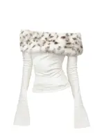 T-shirt manches longues femme, haut à épaules dénudées, Vintage, basique, blanc, Y2k, automne-hiver, années 2000 1