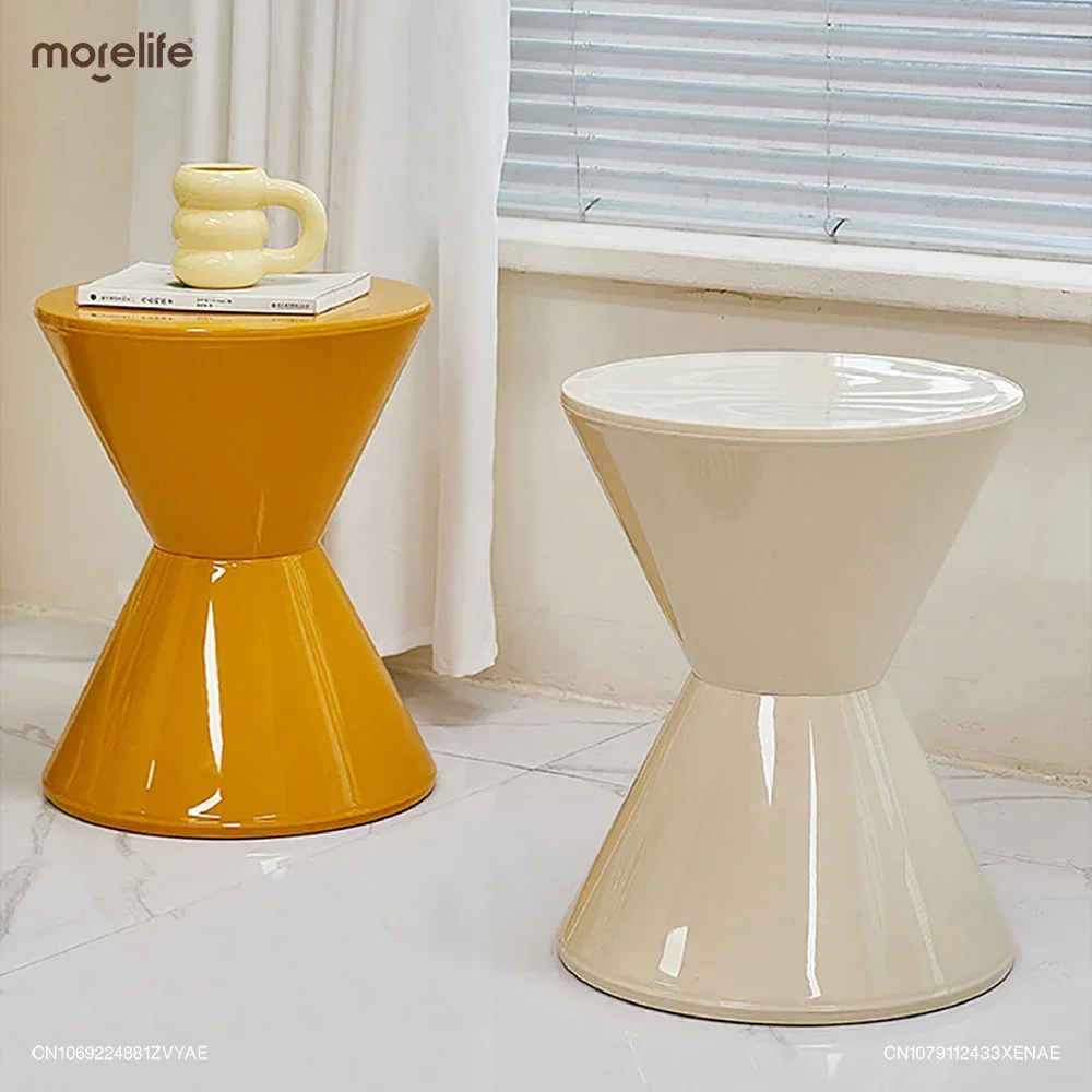 

Nordic Thickened Plastic Round Coffee Tables Restaurant Colors Dining Stools Creative Living Room Shoe Changing Stool Furniture