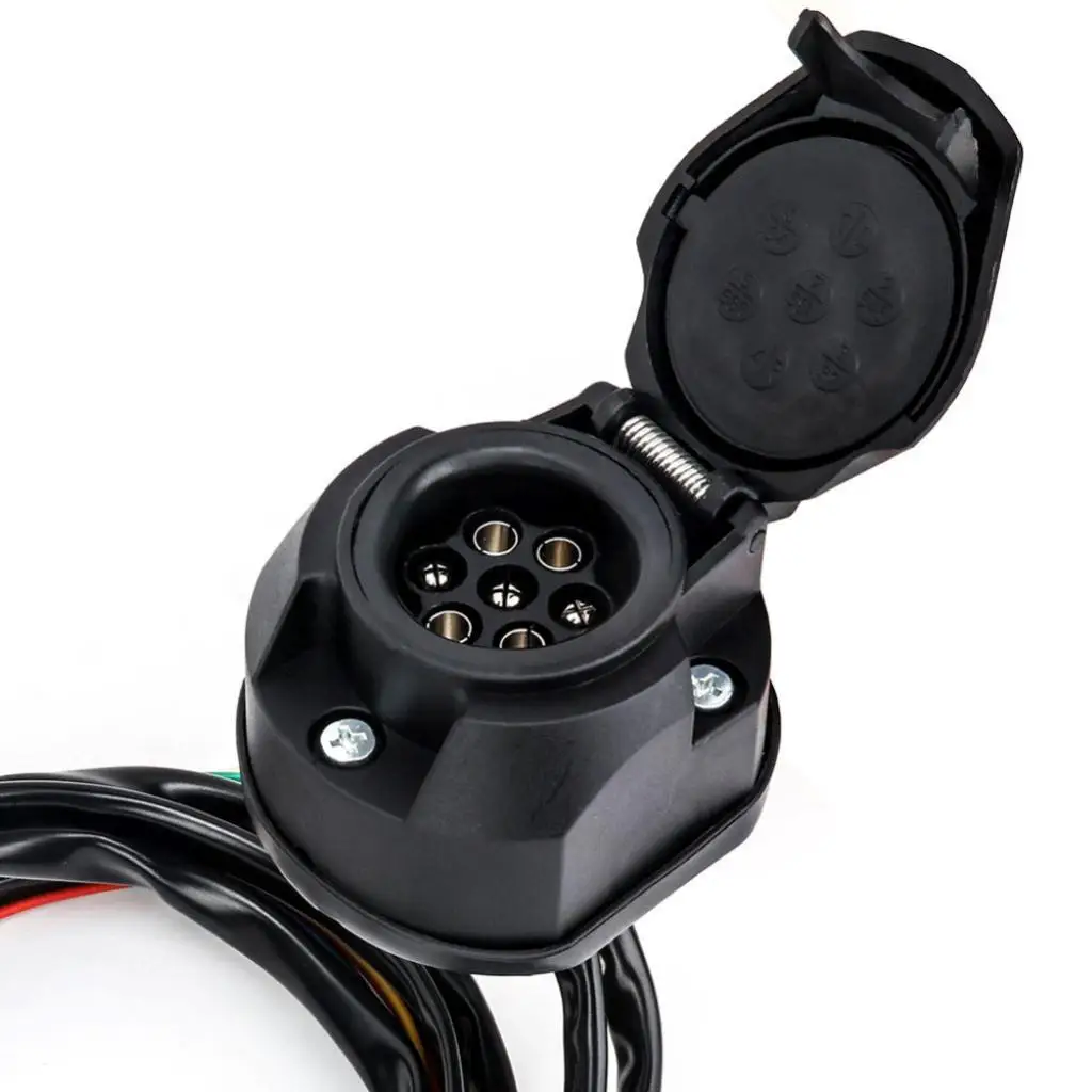 7Pin Trailer Socket Cable 5ft Wire Europe Car Trailer Wiring Connector Parts trailer socket trailer plug socket