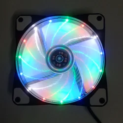 Vehículo de combate de resistencia, ventilador de chasis de ordenador de escritorio LED colorido de 12cm, radiador de luz de color frío, viento fuerte 12025