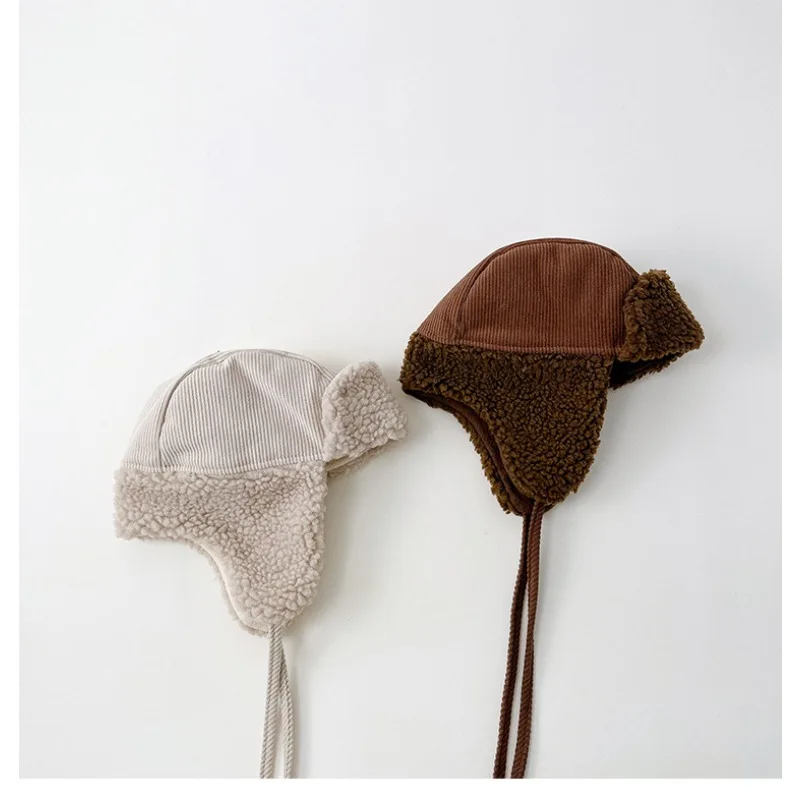 Children's Winter Shearling-Lined Thickened Boy's and Girl's Lei Feng Hat Stylish Baby Ear-Warming Hat Toddler Winter Hats