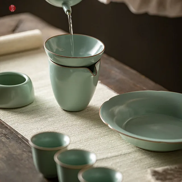Azure Porcelain Tea Infusers Teaware Tool Ru Kiln Ceramic Tea Filter Ceramics Tea Set Chinese Accessories Tea Strainer Leakage 4