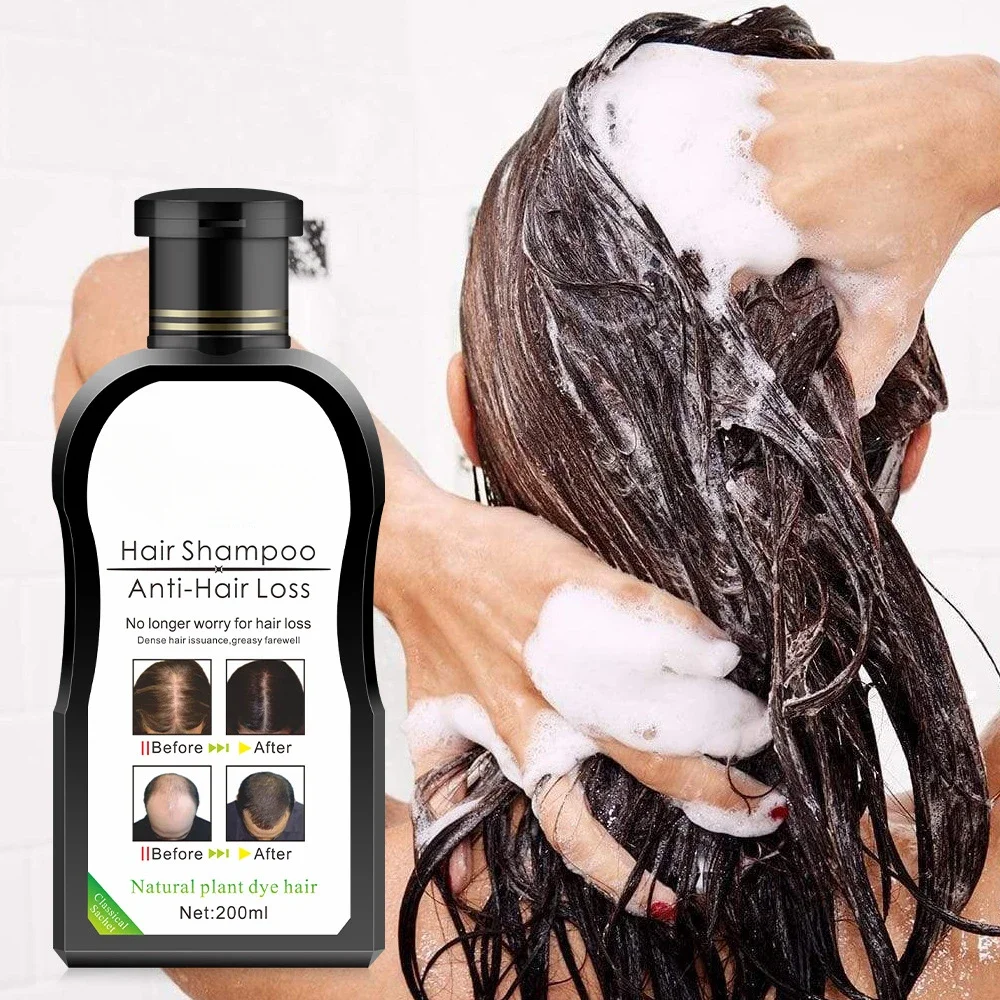 1 Bottle 200 Ml Plant Shampoo Dense, Nourishing, and Protecting Hair Roots, Strong, Oily, and Fluffy Shampoo