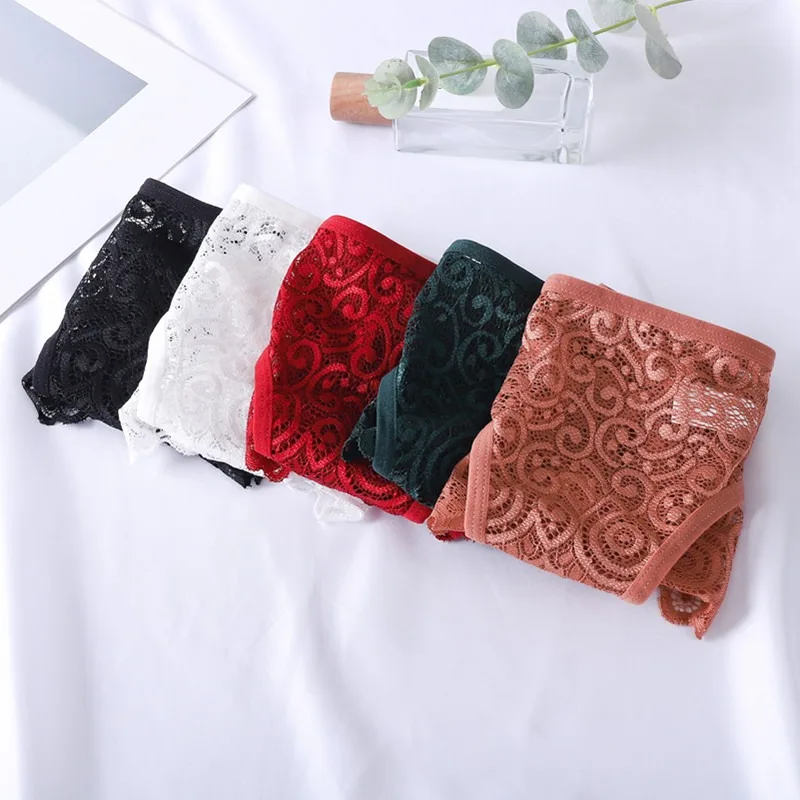 5 PCS Lot Women's Sexy String Panties Lace Thongs Lingerie Intimates Woman T-back Soft T-panties Designed Tangas Mujer Bulk