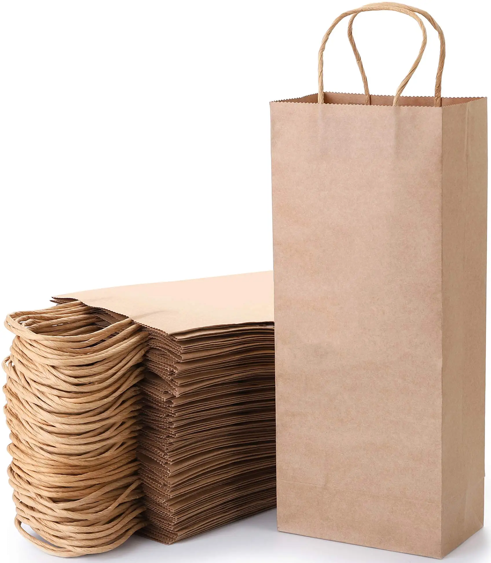12 Sacchetti Regalo Per Bottiglie Di Vino Natalizi In Carta Kraft Con Manici | Confezioni Regalo Per Champagne Con Renne E Calze Di Natale