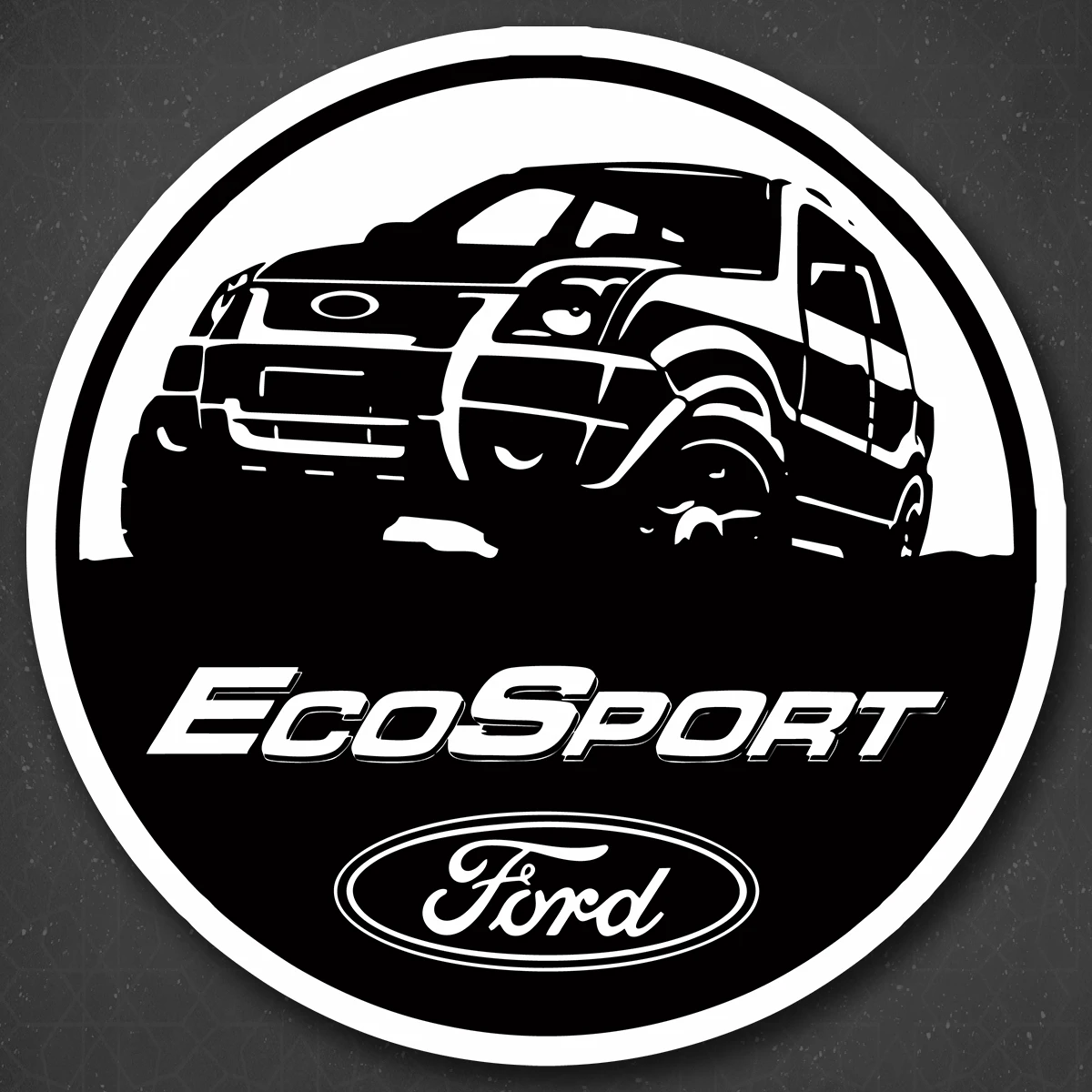 Наклейка на авто &quotFORD Eco sport - Форд эко спорт&quot 19x19 см |